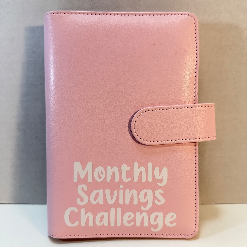 Budget Binder A6 Pink Monthly Savings Challenge Cash Stuffing Financial Money
